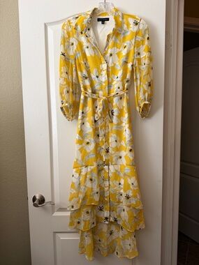 Banana Republic Yellow Floral Maxi Dress